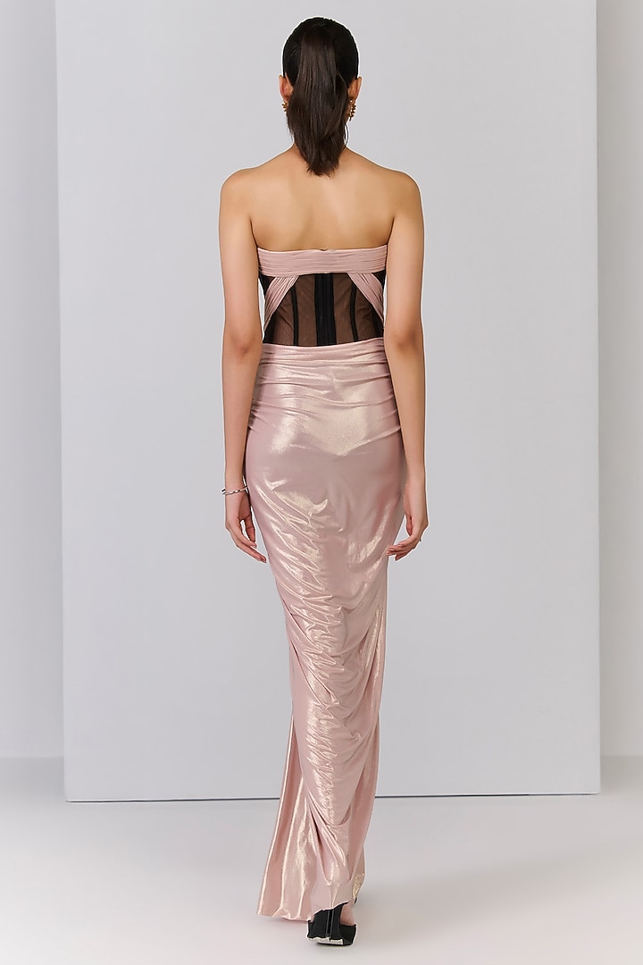 Pink Poly Jersey Crystal Embellished Corset Engagement Gown by S&N by Shantnu Nikhil at Pernia's Pop Up Shop
