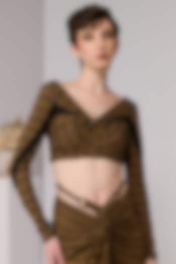 Black Poly Jersey Draped Top by S&N by Shantnu Nikhil at Pernia's Pop Up Shop