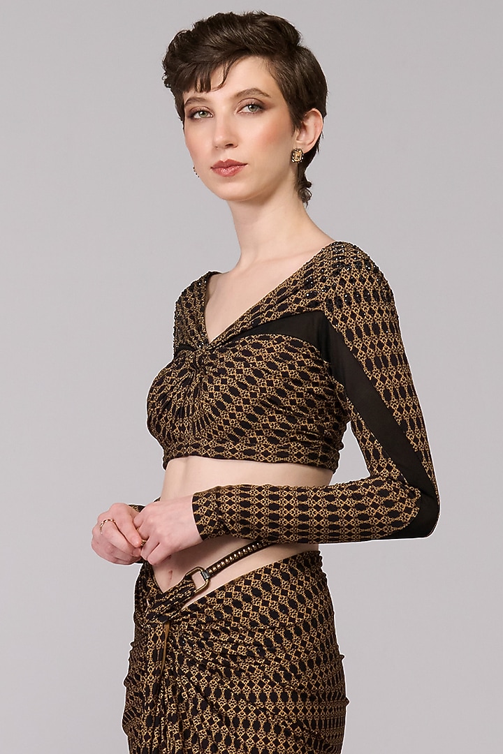 Black Poly Jersey Draped Top by S&N by Shantnu Nikhil at Pernia's Pop Up Shop