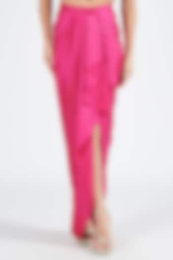 Pink Nirvana Crepe Draped Skirt by S&N by Shantnu Nikhil at Pernia's Pop Up Shop
