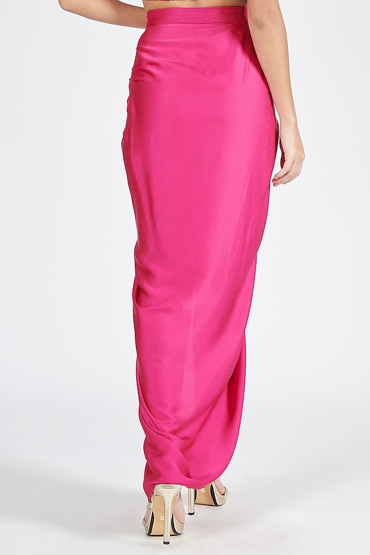 Pink Nirvana Crepe Draped Skirt by S&N by Shantnu Nikhil at Pernia's Pop Up Shop