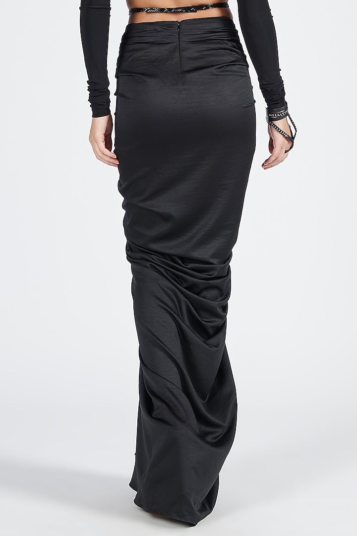 Black Panther Crepe Jersey Twisted Drape Skirt by S&N by Shantnu Nikhil at Pernia's Pop Up Shop
