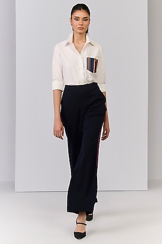 Off-White Terylene Shirt by S&N by Shantnu Nikhil