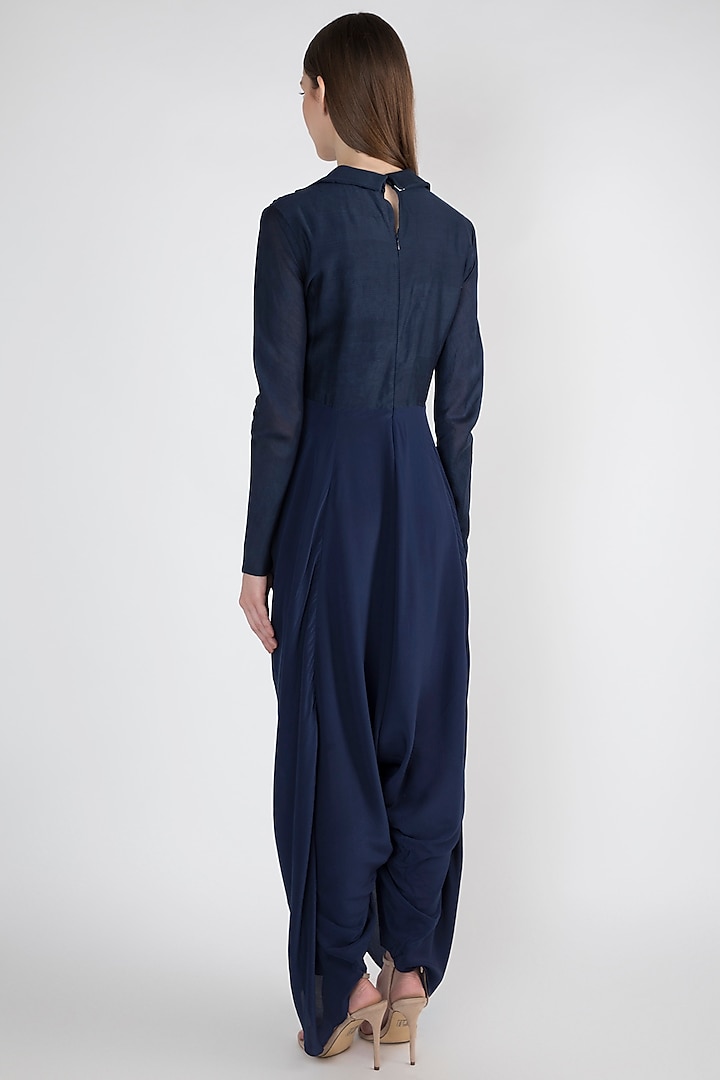 Navy Blue Twist Jumpsuit by Natasha J at Pernia's Pop Up Shop