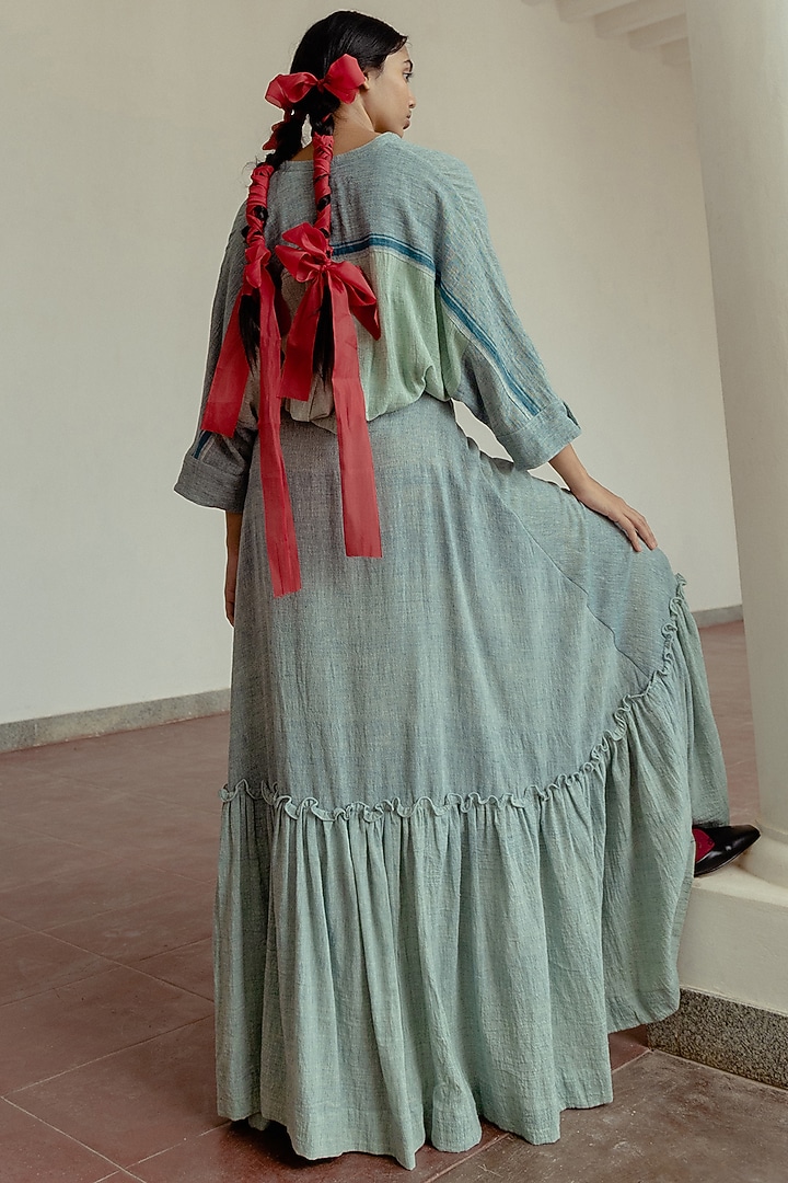 Powder Blue Cotton Shirt by Naushad Ali at Pernia's Pop Up Shop