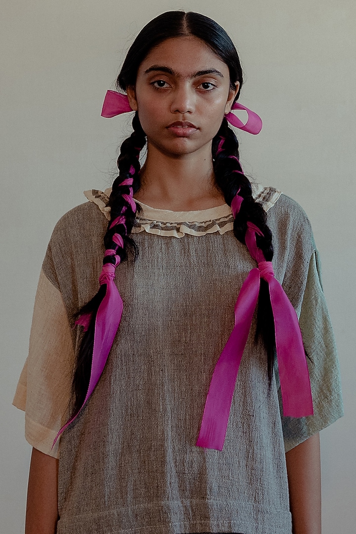 Kora & Grey Color Blocked Cotton Vacation Dress by Naushad Ali at Pernia's Pop Up Shop