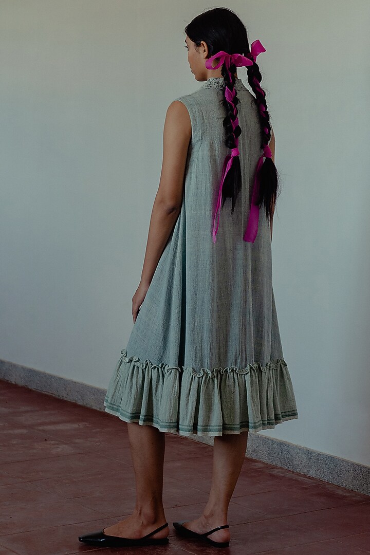 Light Indigo Tiered Summer Dress by Naushad Ali at Pernia's Pop Up Shop
