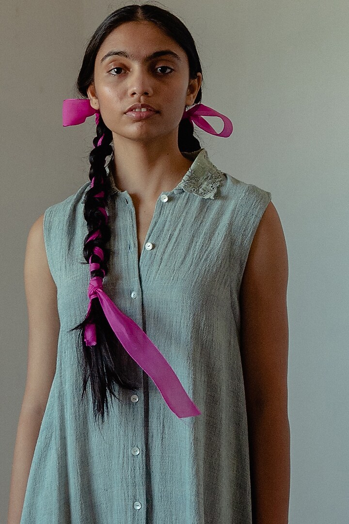 Light Indigo Tiered Summer Dress by Naushad Ali at Pernia's Pop Up Shop