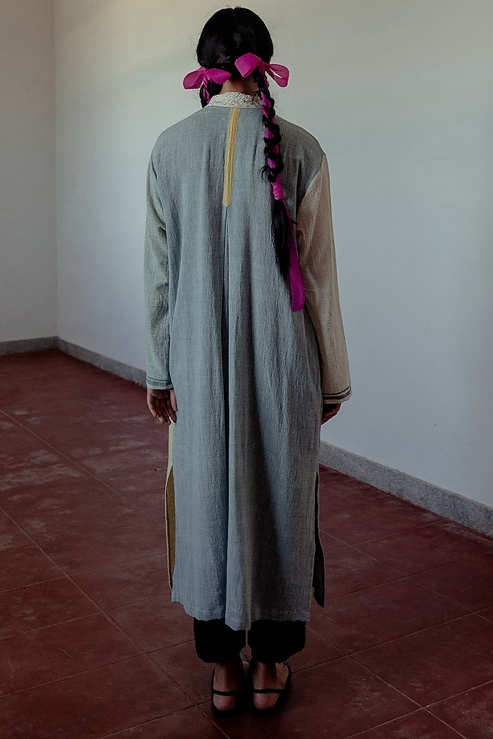Kora & Grey Color- Blocked Summer Dress by Naushad Ali at Pernia's Pop Up Shop