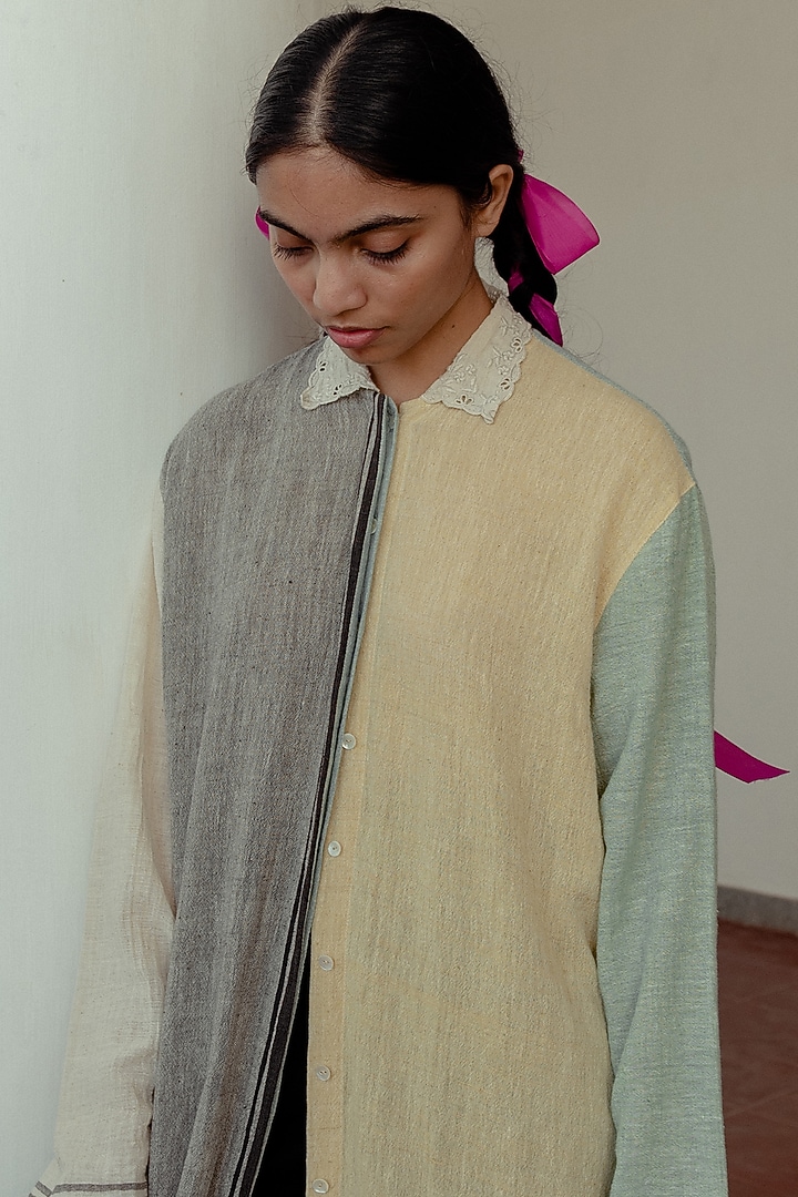 Kora & Grey Color- Blocked Summer Dress by Naushad Ali at Pernia's Pop Up Shop