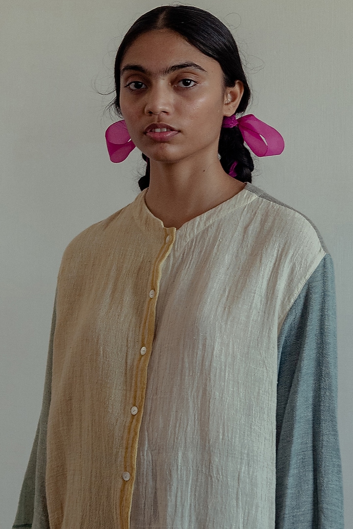 Kora Colour- Blocked Shirt by Naushad Ali at Pernia's Pop Up Shop