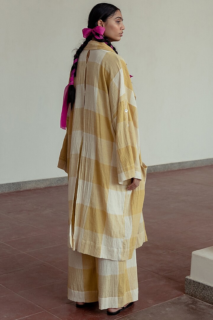 Marigold Cotton Trench Coat by Naushad Ali at Pernia's Pop Up Shop