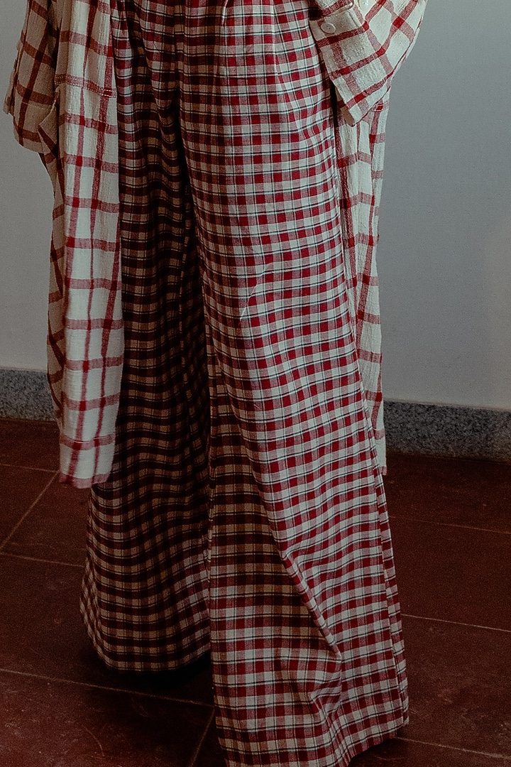 Kora Checkered Printed Trousers by Naushad Ali at Pernia's Pop Up Shop