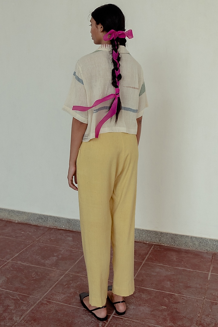 Marigold Pleated Cotton Trousers by Naushad Ali at Pernia's Pop Up Shop
