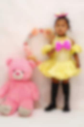 Yellow Taffeta Balloon Dress For Girls by NAVKIYA G
