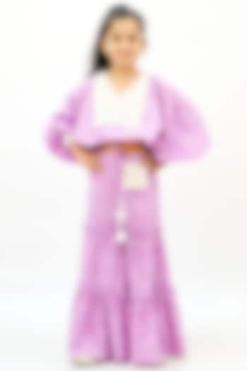Lilac Pure Cotton Sharara Set For Girls by NAVKIYA G