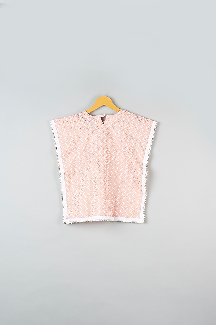 Blush Pink Cotton Printed Kaftan Set For Girls by Navyassa at Pernia's Pop Up Shop