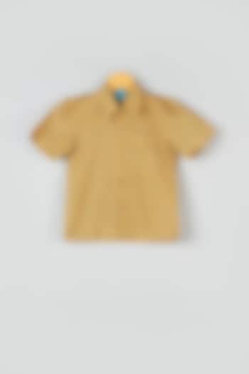 Earthen Yellow Striped Shirt For Boys by Navyassa