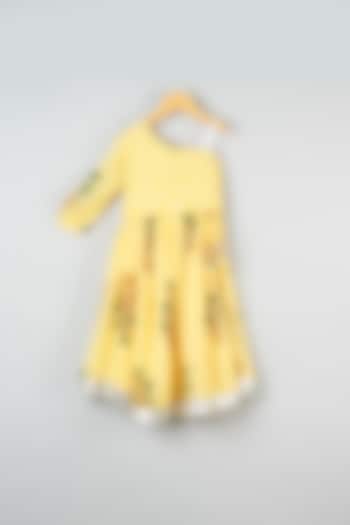 Yellow Printed Lehenga Set For Girls by Navyassa