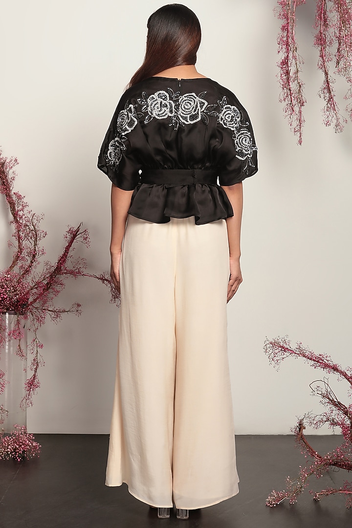 Black Embroidered Top by Nayantara Couture at Pernia's Pop Up Shop