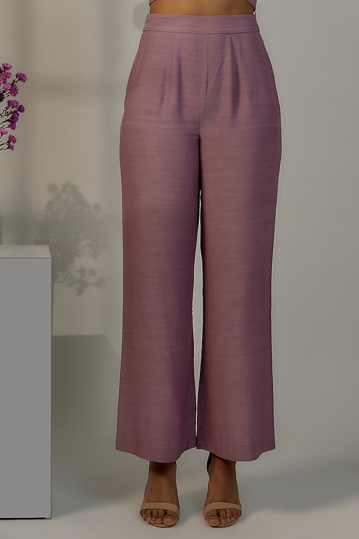 Dusty Purple Viscose Crepe Jacket Set by Nayantara Couture at Pernia's Pop Up Shop