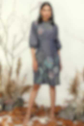 Dull Blue Denim Vacation Dress by Nayantara Couture at Pernia's Pop Up Shop