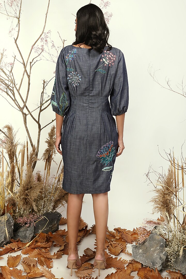 Dull Blue Denim Dress by Nayantara Couture at Pernia's Pop Up Shop 2026