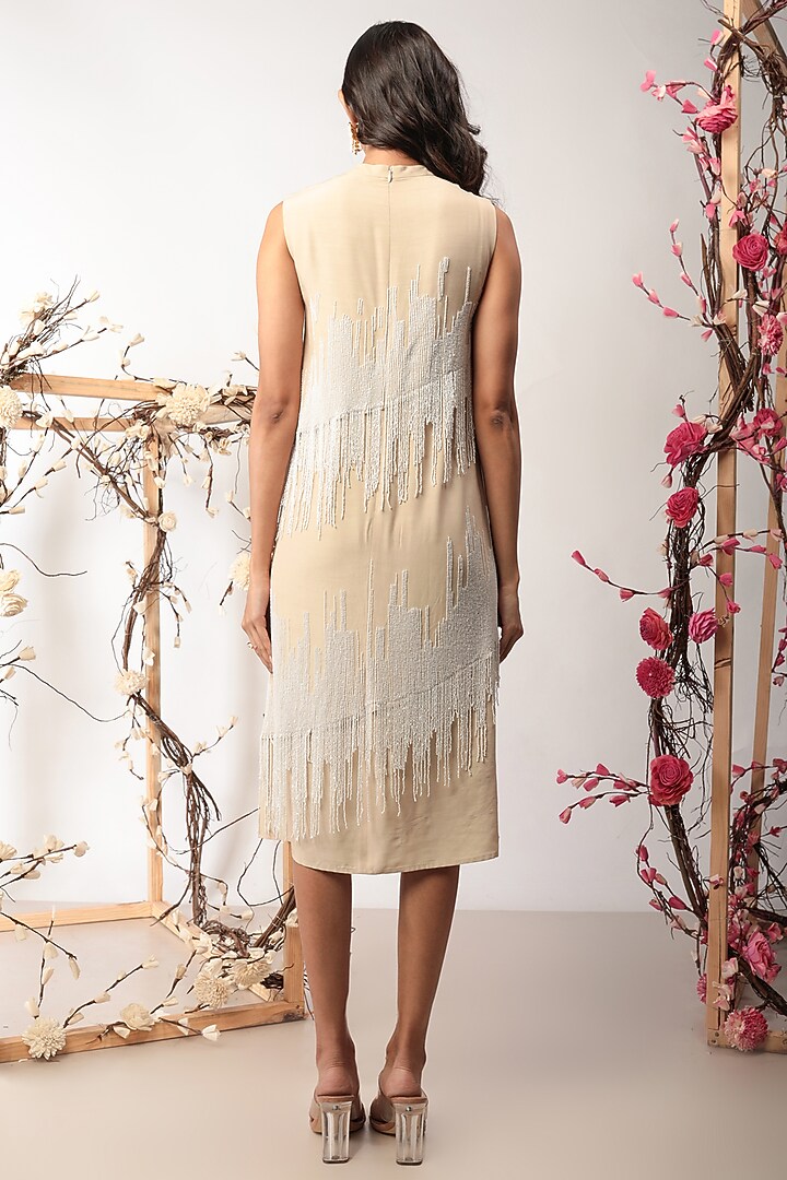 Off White Embroidered Vacation Dress by Nayantara Couture at Pernia's Pop Up Shop