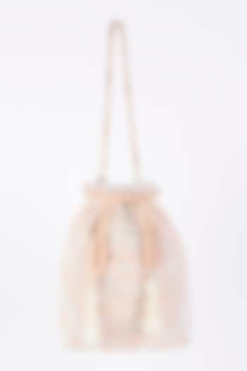 Pinkish Peach Hand Embroidered Potli by Nayaab by Sonia at Pernia's Pop Up Shop