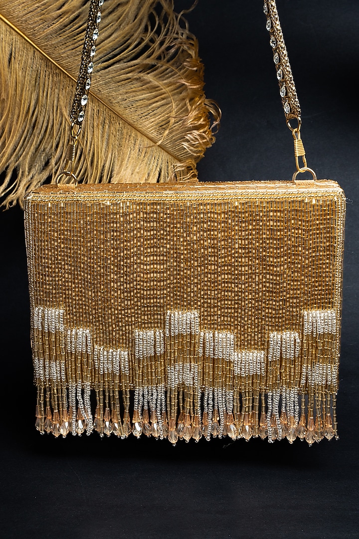 Gold Silk Salli Work Potli by Nayaab by Sonia at Pernia's Pop Up Shop