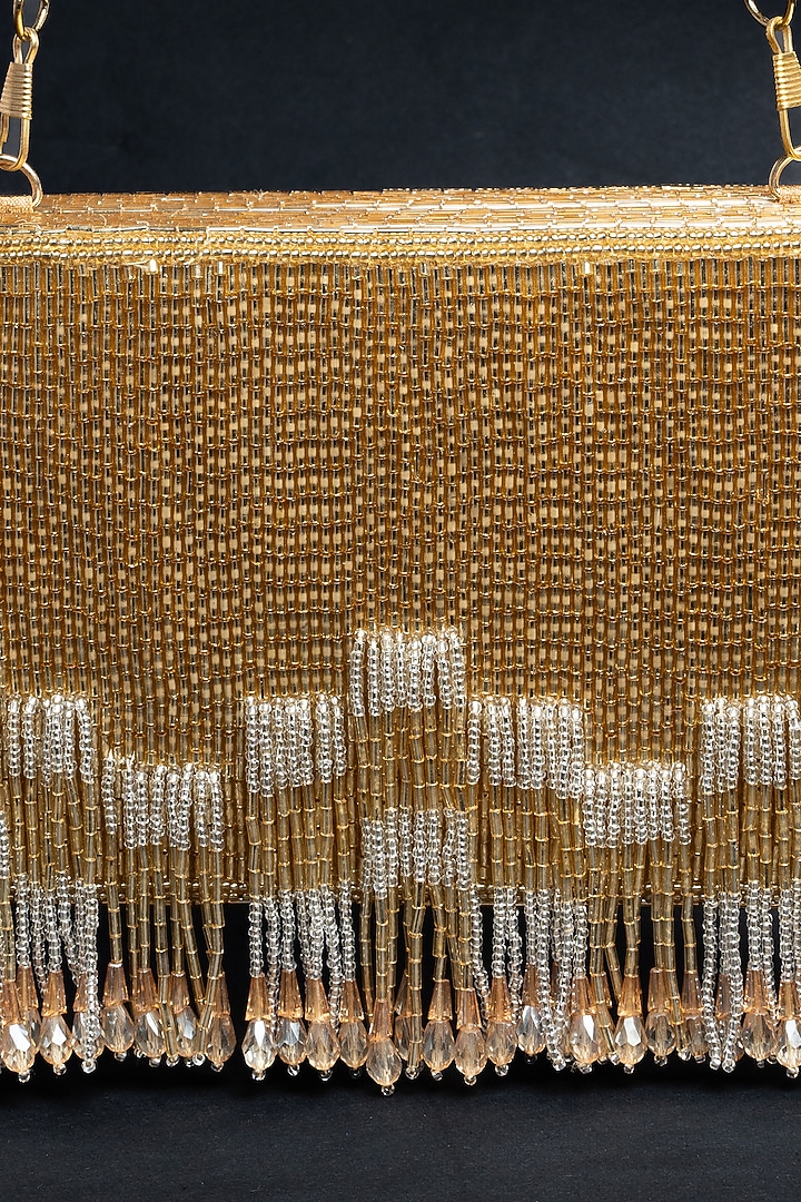 Gold Silk Salli Work Potli by Nayaab by Sonia at Pernia's Pop Up Shop