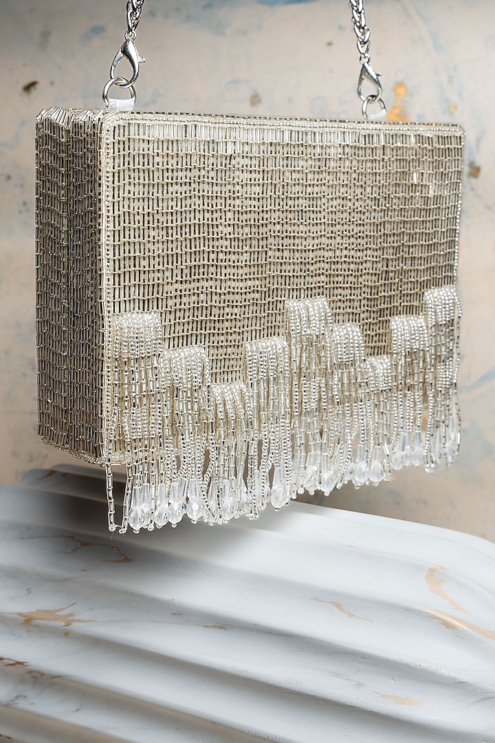 Silver Silk Salli Work Potli by Nayaab by Sonia at Pernia's Pop Up Shop
