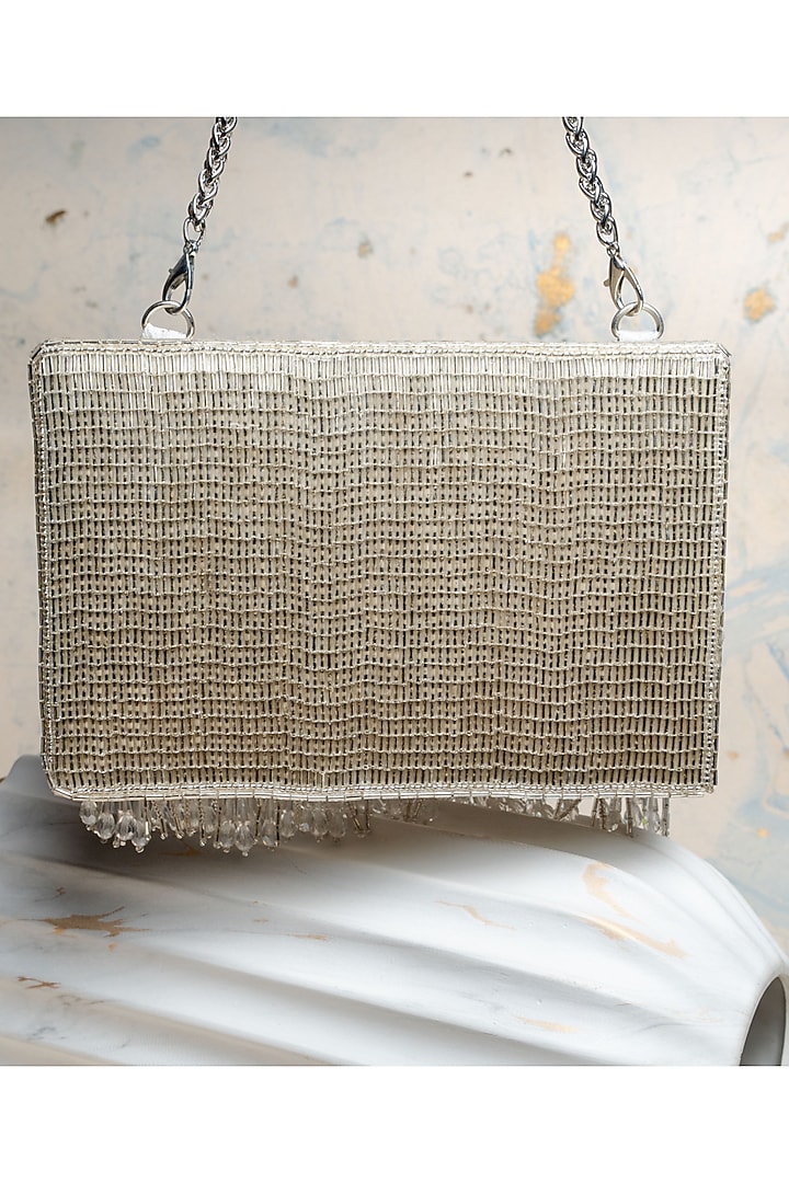 Silver Silk Salli Work Potli by Nayaab by Sonia at Pernia's Pop Up Shop