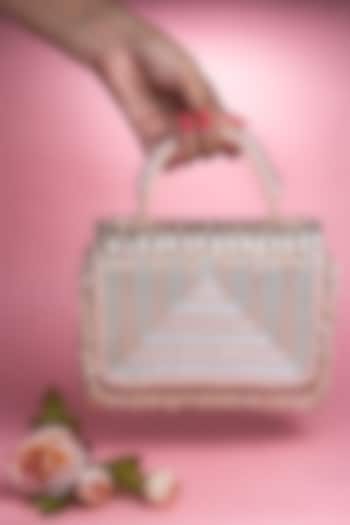 Pink & Silver Silk Sequins Work Box Clutch by Nayaab by Sonia at Pernia's Pop Up Shop