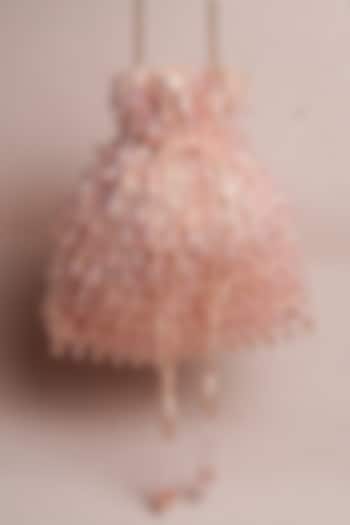 Rose Pink Suede Sequins & Bead Work Potli by Nayaab by Sonia at Pernia's Pop Up Shop