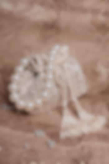 Ivory Velvet Pearl Work Potli by Nayaab by Sonia at Pernia's Pop Up Shop