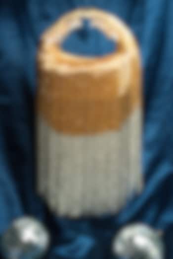 Gold & Silver Silk Beaded Tassel Potli by Nayaab by Sonia at Pernia's Pop Up Shop