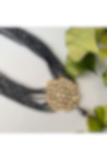 Gold Finish Beaded & Jadau Long Necklace by Nayaab by Sonia at Pernia's Pop Up Shop