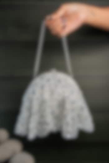 Silver Silk Thread Embellished Potli by Nayaab by Sonia at Pernia's Pop Up Shop