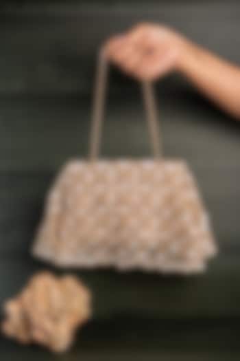 Gold Silk Thread Embellished Box-Shaped Bag by Nayaab by Sonia at Pernia's Pop Up Shop