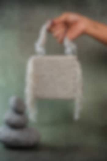Silver Silk Thread Embroidered Clutch by Nayaab by Sonia at Pernia's Pop Up Shop