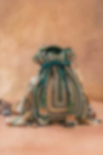 Green Silk Beads Embroidered Potli by Nayaab by Sonia at Pernia's Pop Up Shop