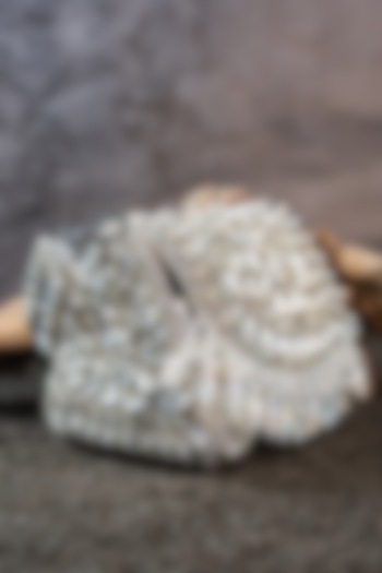 Silver Silk Bead Embellished Mini Bag by Nayaab by Sonia at Pernia's Pop Up Shop