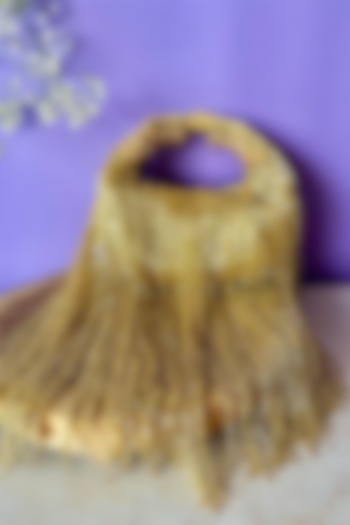 Gold Silk Tassel & Salli Embroidered Handbag by Nayaab by Sonia