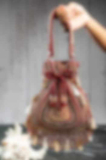 Red Silk Bead Work Potli by Nayaab by Sonia at Pernia's Pop Up Shop