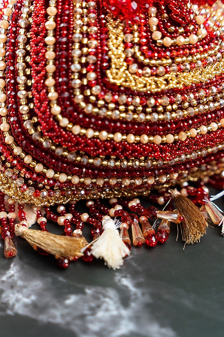 Red Silk Bead Work Potli by Nayaab by Sonia at Pernia's Pop Up Shop