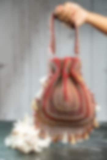 Maroon Silk Bead Work Potli by Nayaab by Sonia at Pernia's Pop Up Shop