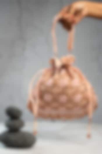 Pink Silk Bead Work Potli by Nayaab by Sonia at Pernia's Pop Up Shop