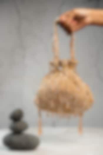 Gold Silk Bead Work Potli by Nayaab by Sonia at Pernia's Pop Up Shop