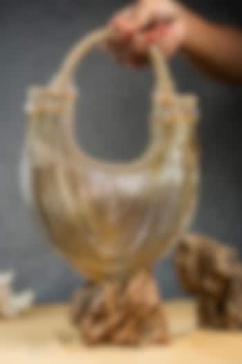 Gold Metallic Chain Boat-Shaped Bag by Nayaab by Sonia at Pernia's Pop Up Shop